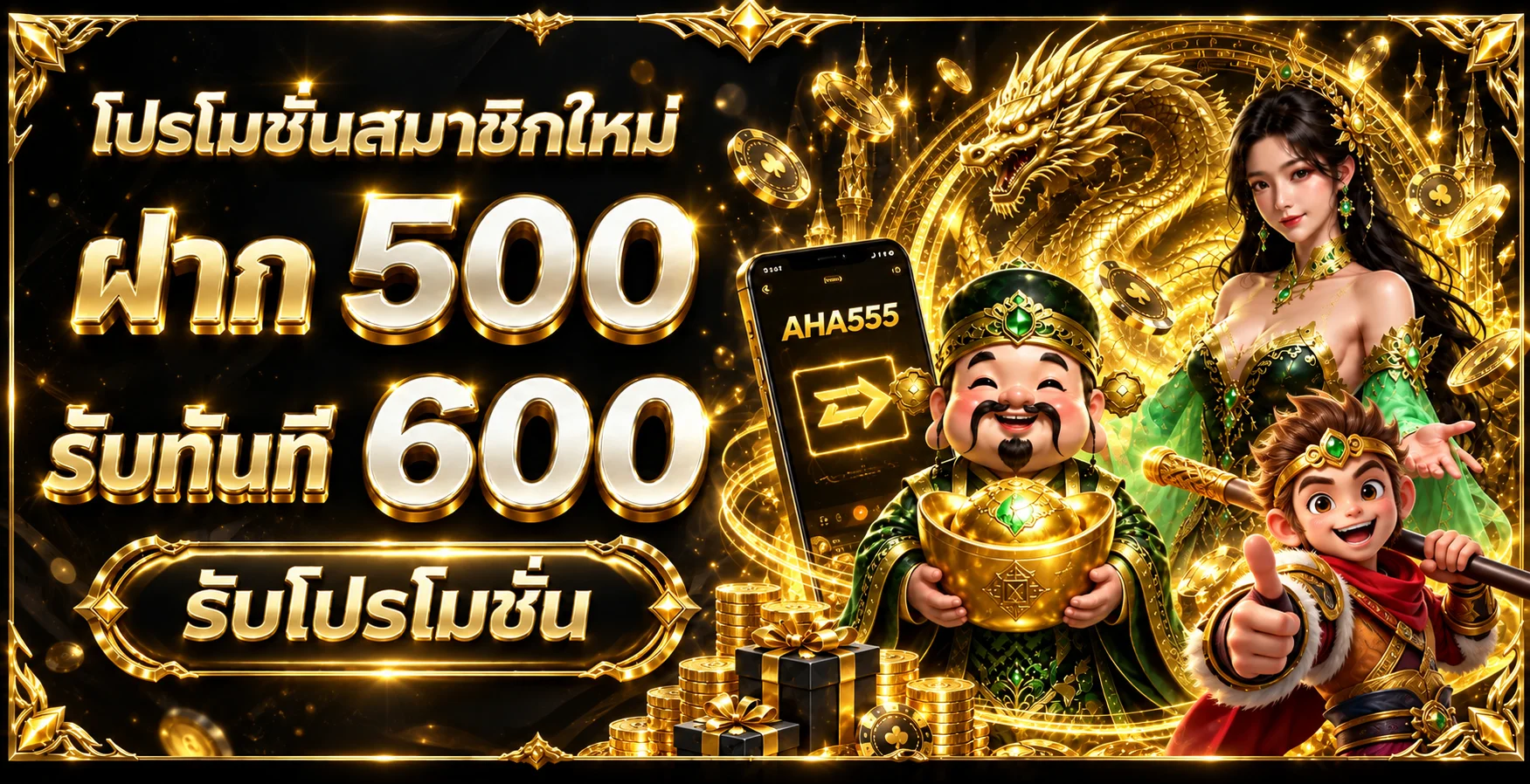 AHA555 สล็อต รวมเกม PG Soft Pragmatic Play และ JILI